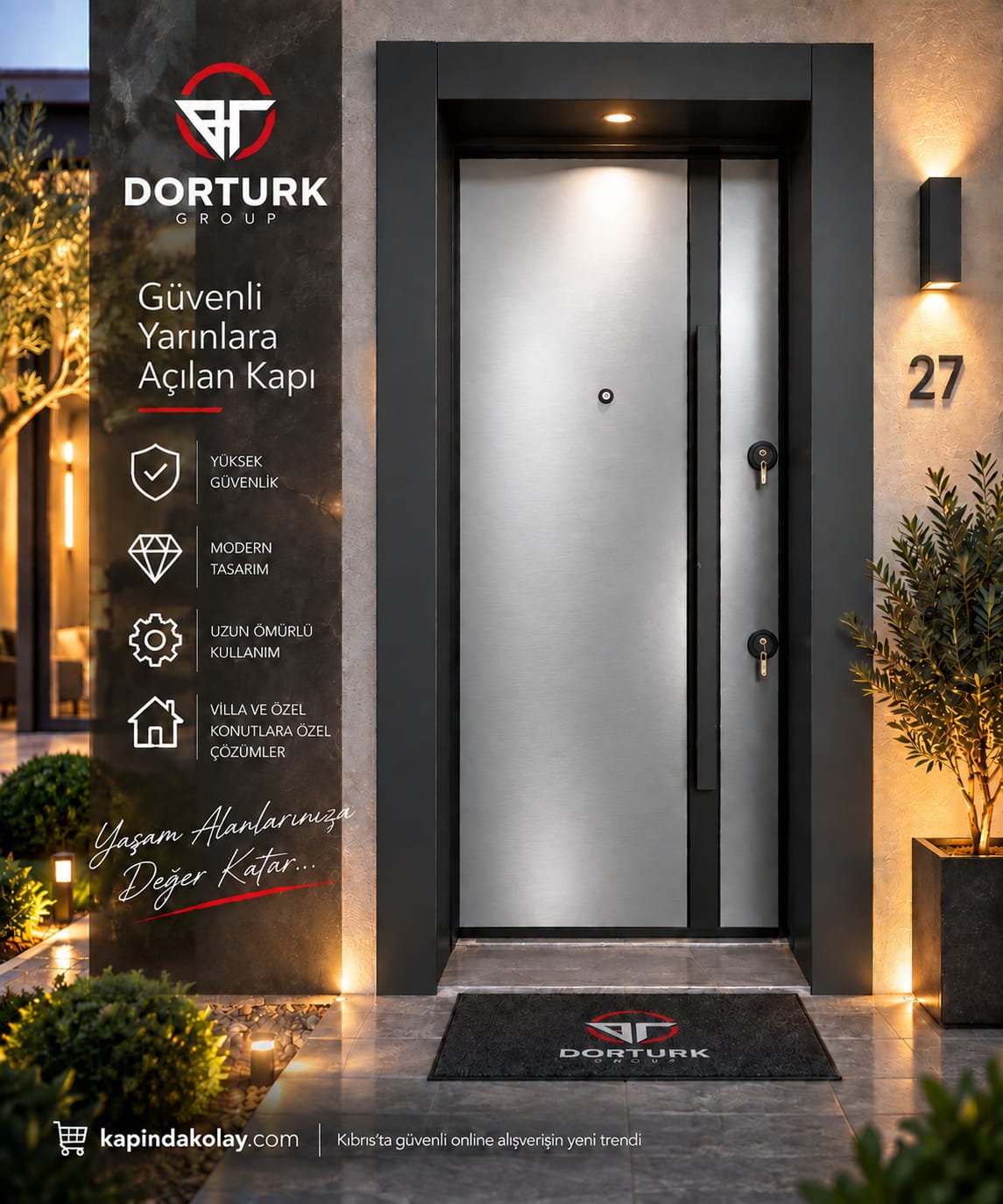 Model – Metalik Gümüş Modern Kapı
